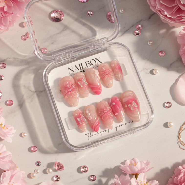 Rosy Pink Bow Blossom - Gem Style